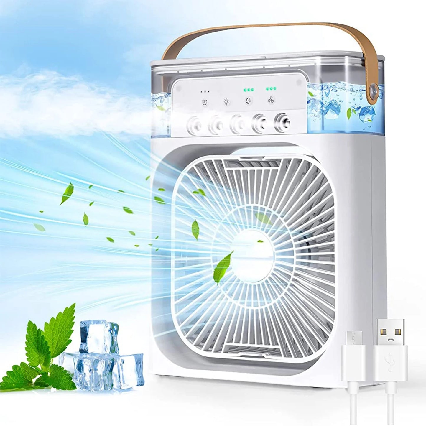 Ecom Biz™ -  Portable Air Conditioner Fan 7 Color Changing Light