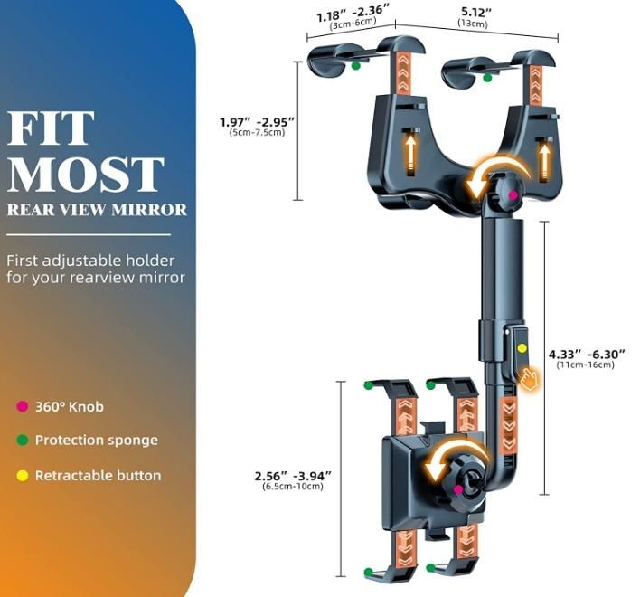 Ecom Biz™ - Mirror Mobile Phone Holder for Car